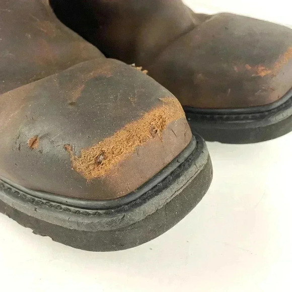 Cat Footwear Men's Brown Leather Work Boots 9.5 Hudson EH Steel Toe Wellington - Picture 6 of 14